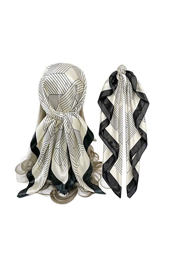 FAIRYGATE Femmes Soie Carré Écharpe Foulards Haute QualitéSatin De Mode Lisse Élégant Madame Sacs à Main Décoration Randonnée