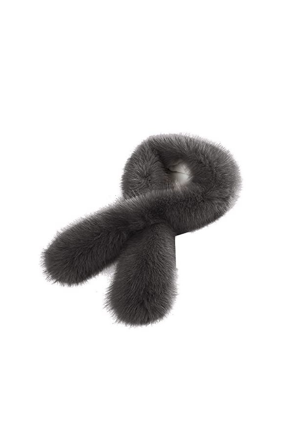 URFEDA Foulard en Fausse Fourrure, Femme Hiver Chaud Echarpe Renard Foulard dhiver Automne Long Épaissir Foulard en Peluche 