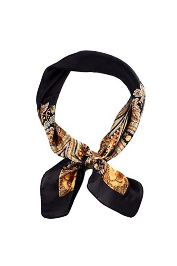 FAIRYGATE Femmes Écharpe Bandana Soie Grand Carré Satiné Foulard Tête Echarpes pour le printemps été automne hiver 92006