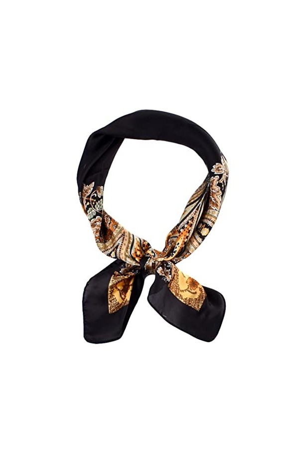 FAIRYGATE Femmes Écharpe Bandana Soie Grand Carré Satiné Foulard Tête Echarpes pour le printemps été automne hiver 92006