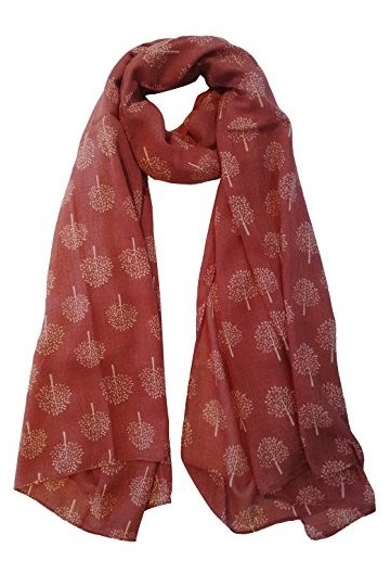 Écharpe légère pour femme avec imprimé mûrier, Rouge., L