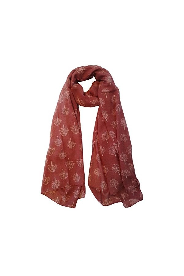 Écharpe légère pour femme avec imprimé mûrier, Rouge., L