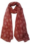 Écharpe légère pour femme avec imprimé mûrier, Rouge., L