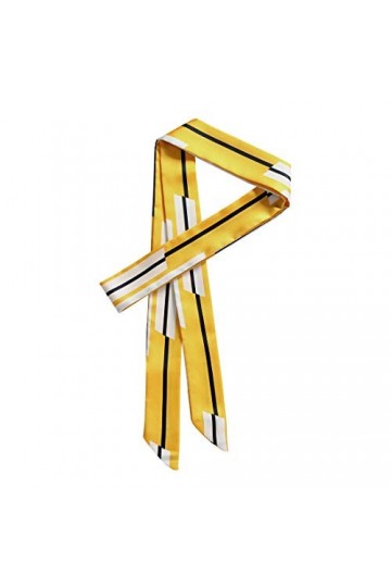 sourcing map Bande Ruban Maigre Cou Foulards Long Foulard Étroit Bandeau pour Femmes Poignet Porter Sac Main Poignée Wrap Jau