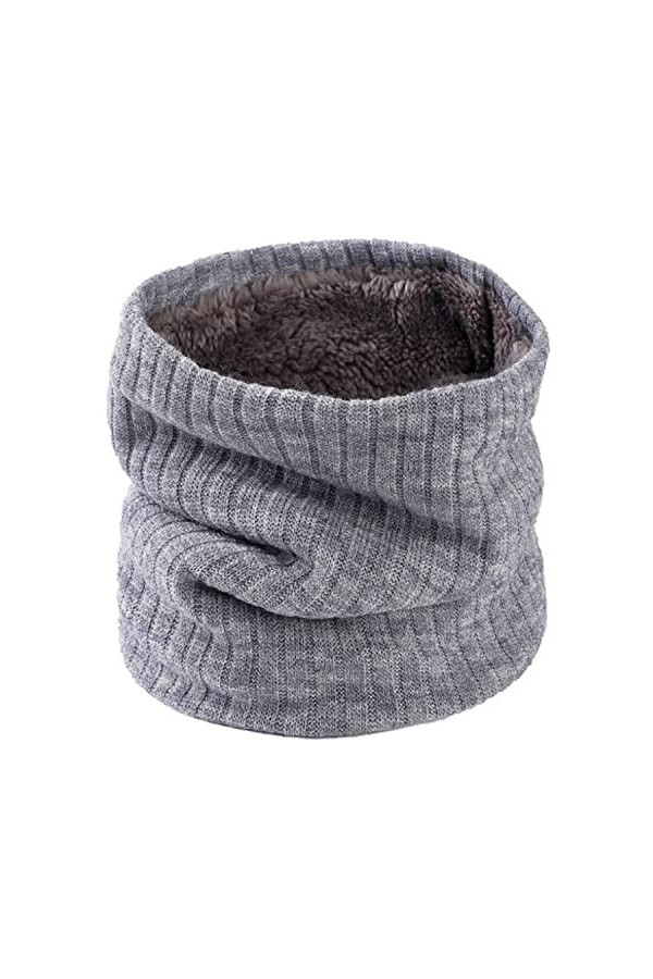 Cache-cou,Tube Écharpe Hiver Tube Écharpe Chaud Écharpe Infinity Scarf Double-couche Cercle de vent Cercle en tricot couvre c