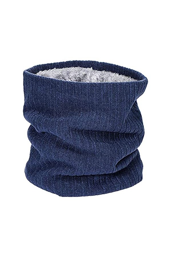 Cache-cou,Tube Écharpe Hiver Tube Écharpe Chaud Écharpe Infinity Scarf Double-couche Cercle de vent Cercle en tricot couvre c