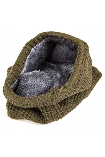 QKURT Cache-cou pour lhiver, Écharpe Infinity Doublée en Polaire Douce et Chaude, Cache-cou Écharpe Circulaire Tricotée Coup