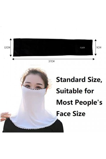 Masque de soleil en soie glacée, masque de soleil sur le foulard, col multifonctionnel, avec 1 paire de manches de refroidiss
