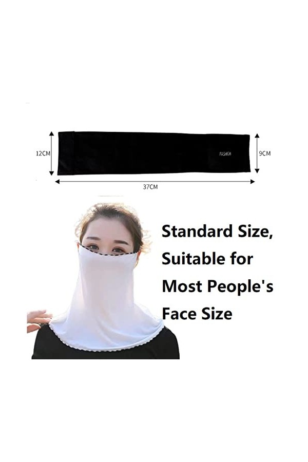 Masque de soleil en soie glacée, masque de soleil sur le foulard, col multifonctionnel, avec 1 paire de manches de refroidiss