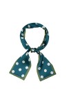sourcing map 50 S Ruban Écharpe Maigre Belle Motif Pois pour Sacs Bandeaux Cheveux Gros point bleu marine 98x9cm / 38,5x3,5 p