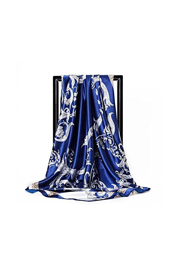 Cebilevin Grand Foulard Carré Motif Fleur Grimpante 90x90cm