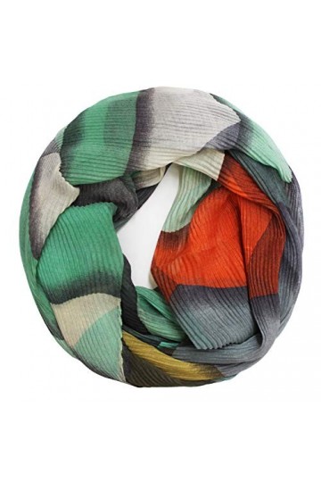 Gloop écharpe en boucle crêpée tube écharpe chaude et douce motif abstrait motifs Crash Crinkle Cloth Ladies