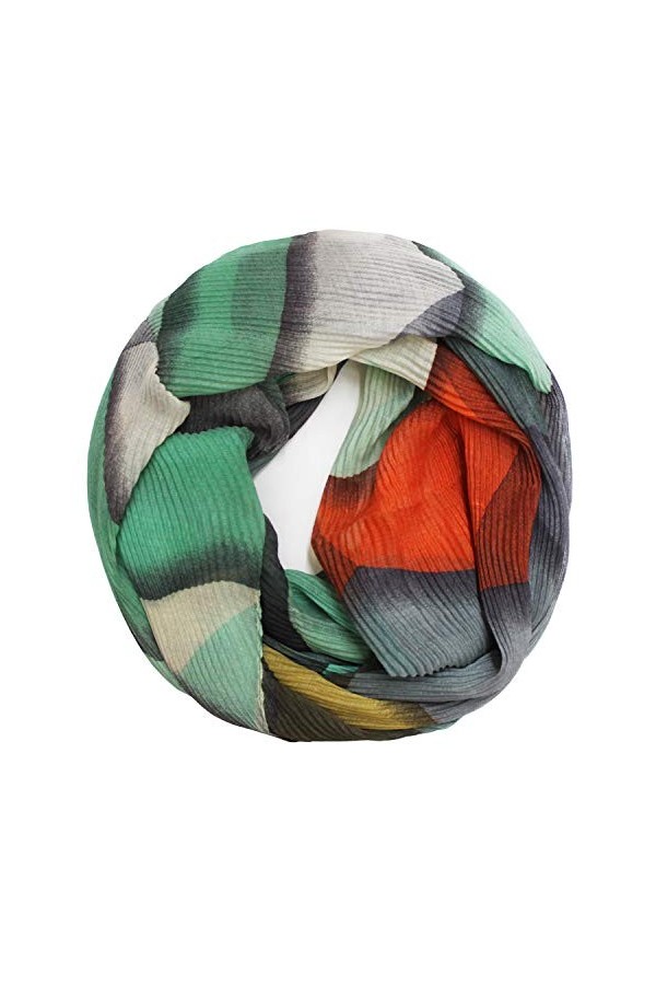 Gloop écharpe en boucle crêpée tube écharpe chaude et douce motif abstrait motifs Crash Crinkle Cloth Ladies