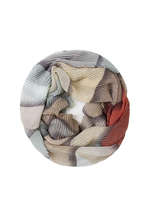 Gloop écharpe en boucle crêpée tube écharpe chaude et douce motif abstrait motifs Crash Crinkle Cloth Ladies