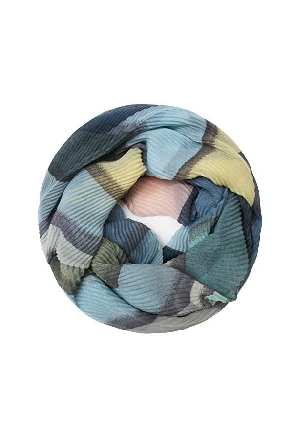 Gloop écharpe en boucle crêpée tube écharpe chaude et douce motif abstrait motifs Crash Crinkle Cloth Ladies