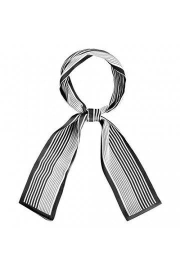 sourcing map Foulards Maigre Bande Cou Enveloppes Fasion Foulard Ribbon Bandeau pour Femmes Noir M