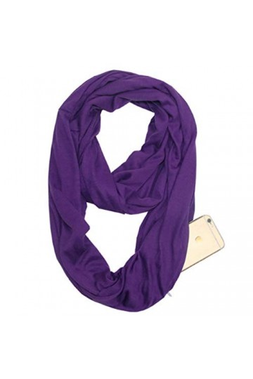 MeiPing Écharpe Infinity avec 1 poches zippées - Foulards de voyage cachés secrets pour filles femmes hommes
