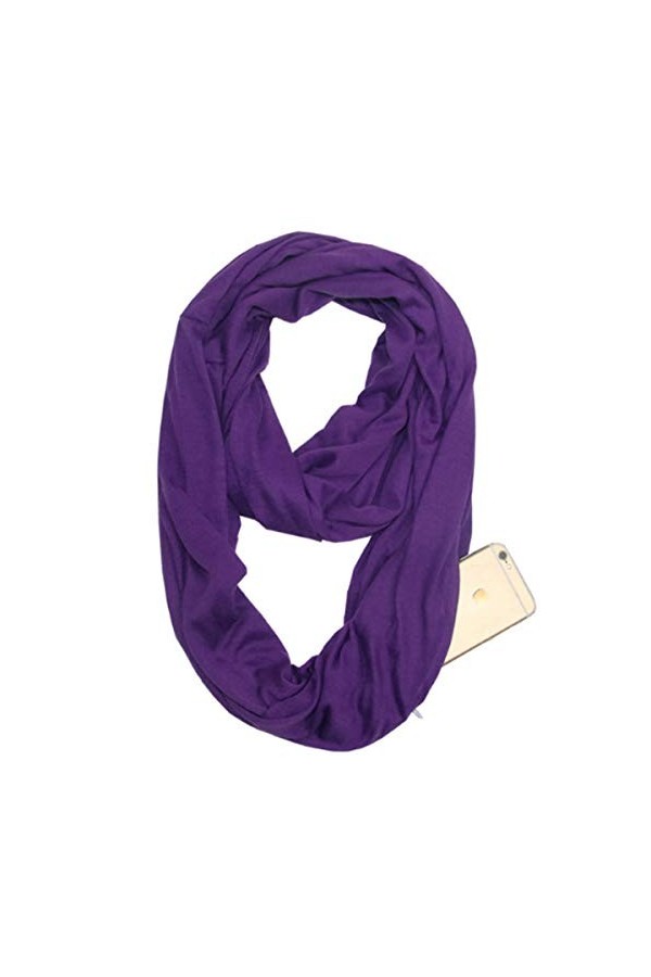 MeiPing Écharpe Infinity avec 1 poches zippées - Foulards de voyage cachés secrets pour filles femmes hommes