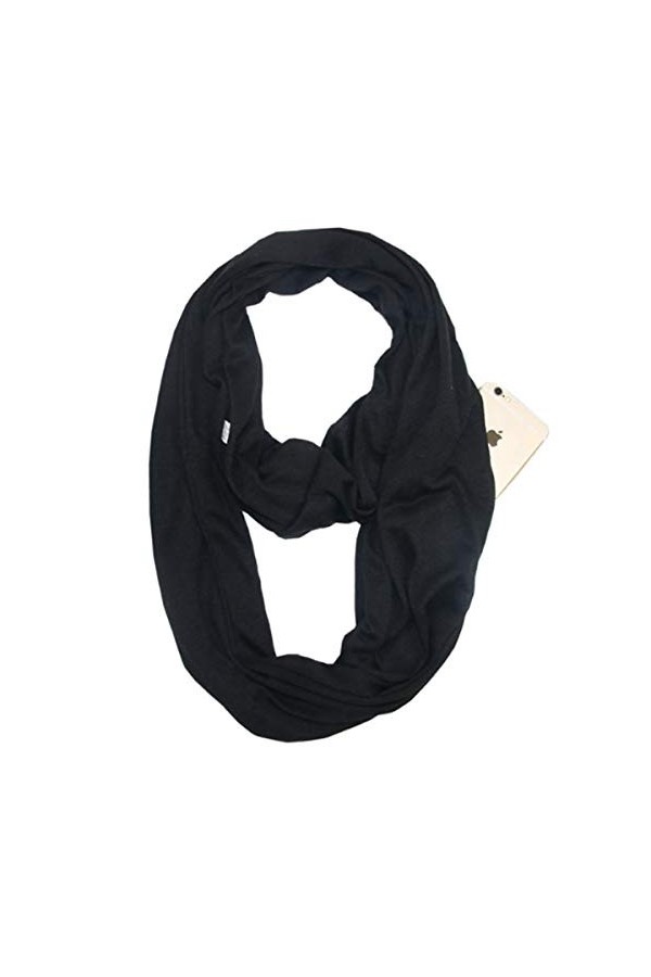 MeiPing Écharpe Infinity avec 1 poches zippées - Foulards de voyage cachés secrets pour filles femmes hommes