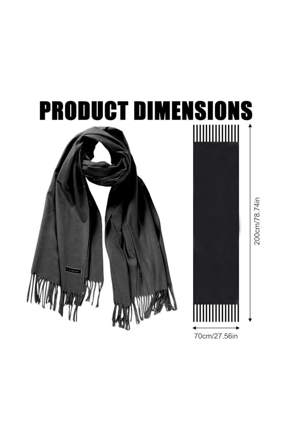 Acboor Écharpe pour femme, pashmina - 70 x 200 cm - Étoles en cachemire pour femme - Écharpe festive pour femme - Mariage - É