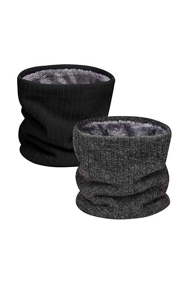 Yuson Girl Écharpe Femme et Homme Tour de Cou Chaud Tricot Hiver écharpe Coupe-Vent Ski Élastique Épais Doux Doublure Polaire