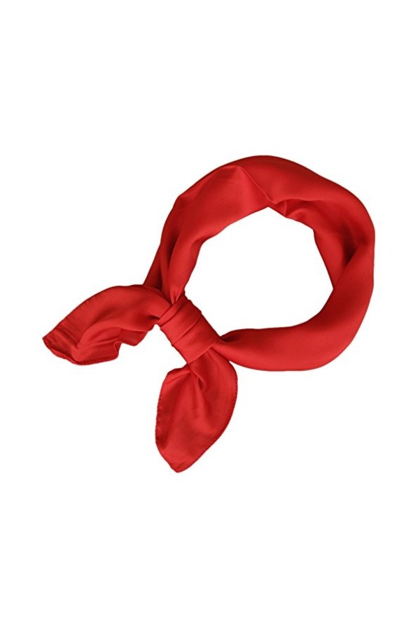 KAVINGKALY Écharpe carrée en satin pour femme Écharpes en ruban à pois 27 x 27 pouces