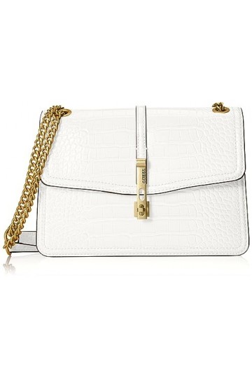 GUESS DESIDERIA Flap SHOUL, Bag Women, WHI, Taille Unique