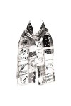 Hat To Socks Foulard en Mousseline de Satin avec Motif Instruments et Notes de Musique Noir 