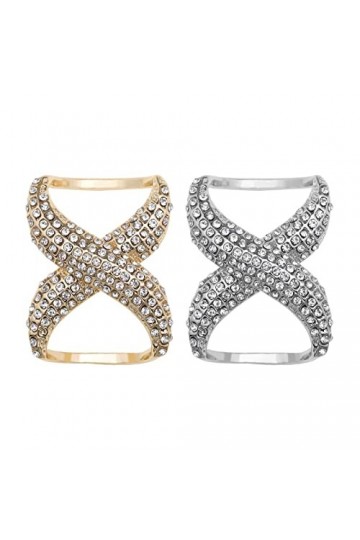 2PCS X-Shape Strass Écharpe Boucle Foulard Titulaire Anneau Foulard en Soie Fermoir Blouse Clip Wrap Pince Châle Titulaire Vê