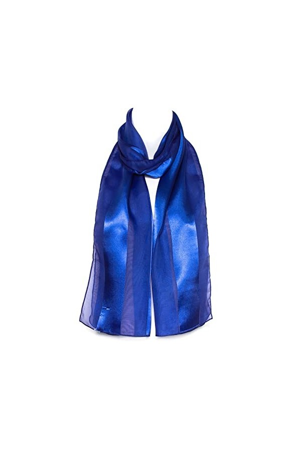 Hat To Socks Foulard en Mousseline de Satin Élégante avec Motif Uni Turquoise 