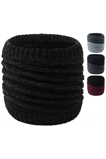NLAND Cache-cou Écharpe Ronde Dhiver Écharpe à Doublure Polaire Tricotée Pour Hommes Et Femmes Écharpe à Col Montant Coupe-v