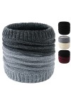 NLAND Cache-cou Écharpe Ronde Dhiver Écharpe à Doublure Polaire Tricotée Pour Hommes Et Femmes Écharpe à Col Montant Coupe-v