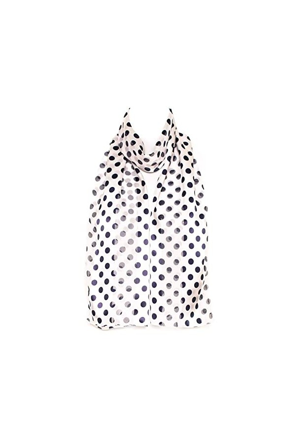 Hat To Socks Foulard en Mousseline de Satin à Pois Noir/Blanc 