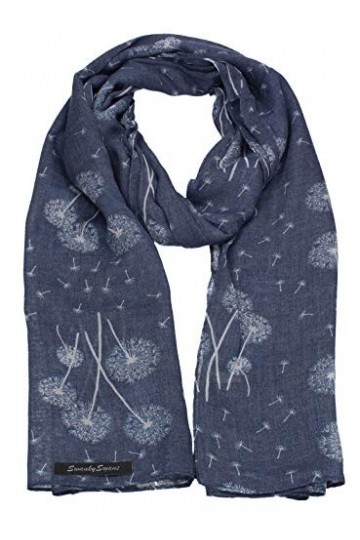Swankyswans Écharpe longue pour femme Motif nlit - Bleu - Taille Unique