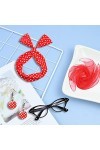QincLing Accessoires rockabilly pour femme avec écharpe en mousseline de soie œil de chat, lunettes à pois, bandana, cravate,