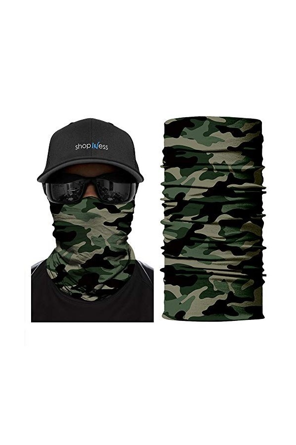 Cache-Cou Foulard Multifonctions Unisexe pour le Sport Camouflage Style Camouflage Vert 