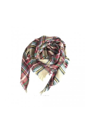 Zaxgf Écharpe Plaid Cachemire Chaud doux et léger unisexe Automne Hiver Classique Élégante Confortable,05 Beige