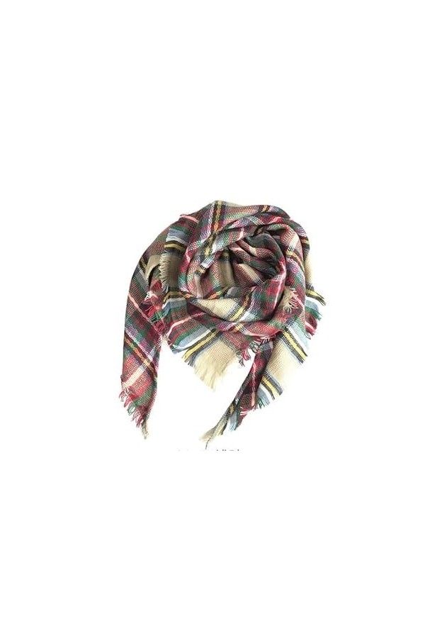Zaxgf Écharpe Plaid Cachemire Chaud doux et léger unisexe Automne Hiver Classique Élégante Confortable,05 Beige