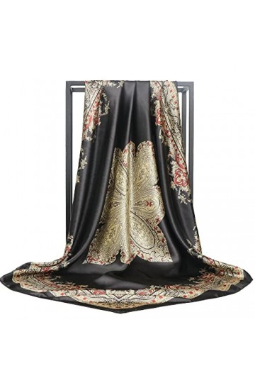 Bellette Femme Soie Fichus et foulards de tête en Soie Foulard Echarpe Bandana, Taille unique