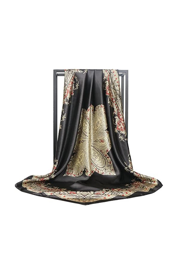 Bellette Femme Soie Fichus et foulards de tête en Soie Foulard Echarpe Bandana, Taille unique
