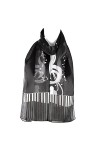 Hat To Socks Foulard en Mousseline de Satin avec Motif Notes de Musique, Piano, Clavier Blanc 