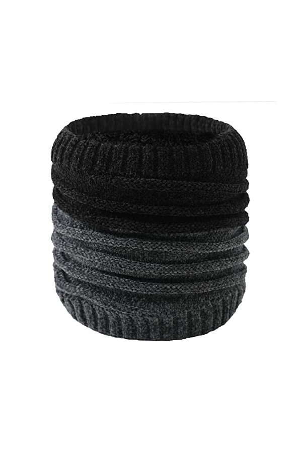 HYUET Cache Cou Tubulaire Tour de Cou Col Écharpe Tube Polaire Thermique Cache-Cou Tricoté Chauffant Foulard Écharpe Ronde Ép