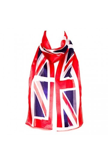 Hat To Socks Foulard en Mousseline de Satin avec Motif Drapeau du Royaume-Uni, Union Jack, Rouge Blanc Bleu, pour les Femmes