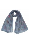 Nativo Echarpe Foulard Femme Filles Motif Feuilles Multicolore Cotton Viscose Respirant Châle Elégant 180X70 CM Bleu 