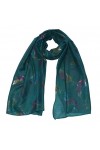 Nativo Echarpe Foulard Femme Filles Motif Feuilles Multicolore Cotton Viscose Respirant Châle Elégant 180X70 CM Bleu 