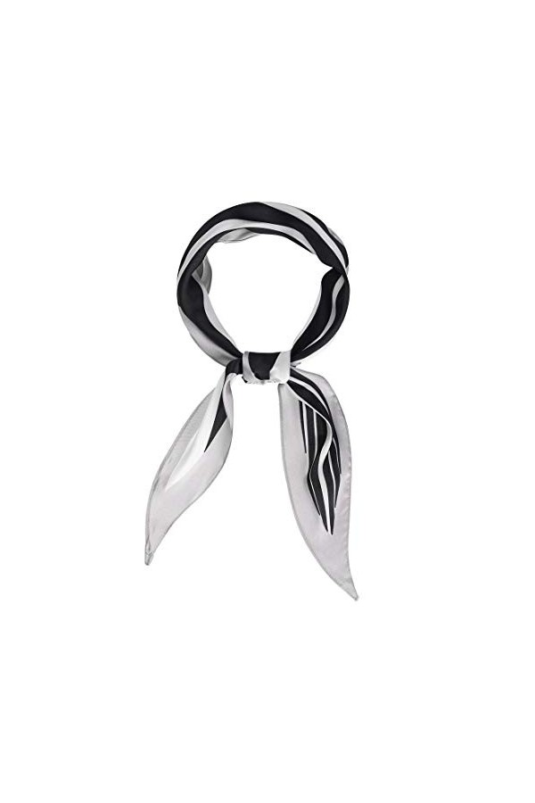 sourcing map Femmes Satin Rhombe Cou Écharpe Bande Impression pour Chemises Queue Cheval Foulard Sac Accessoire pour Été Band