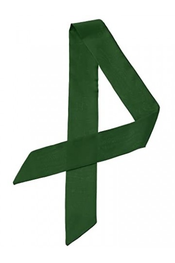 Allegra K Women Skinny Scarf Plain Solid Color Pure Long Scarves Neckerchief Green 90 * 5cm/35.43 * 1.97 inches L*W 