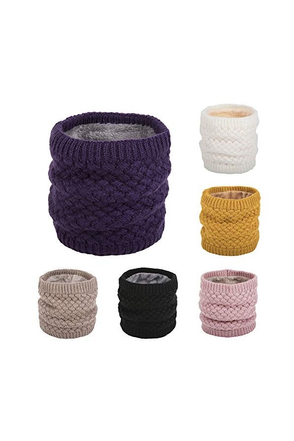 Écharpe tricotée pour femme - Écharpe chaude - Douce et respirante - Pour lhiver, Noir , 50cm/19,69