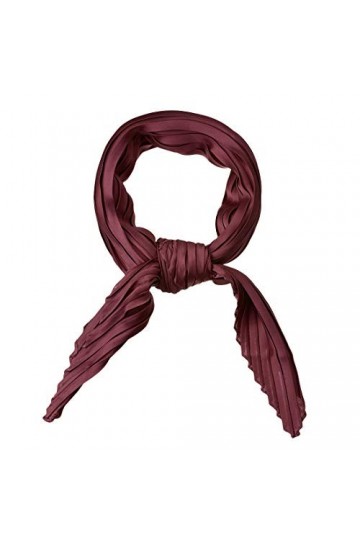 sourcing map Femmes Plissé Rhombe Tête Écharpe Enveloppes Foulard Bandana Couleur Unie Vin rouge 104x42cm / 40.94x16.54 L * 