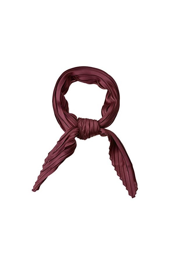 sourcing map Femmes Plissé Rhombe Tête Écharpe Enveloppes Foulard Bandana Couleur Unie Vin rouge 104x42cm / 40.94x16.54 L * 